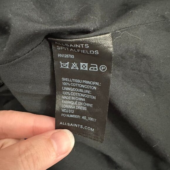 All Saints balloon hem draped mini dress - Picture 4 of 5